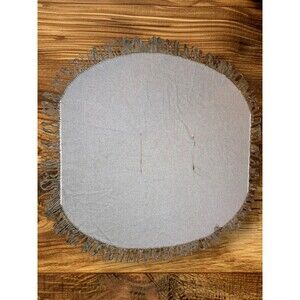 Boho Christmas Tree Skirt Wool Fringe Large Round Rustic Neutral Brown Simple